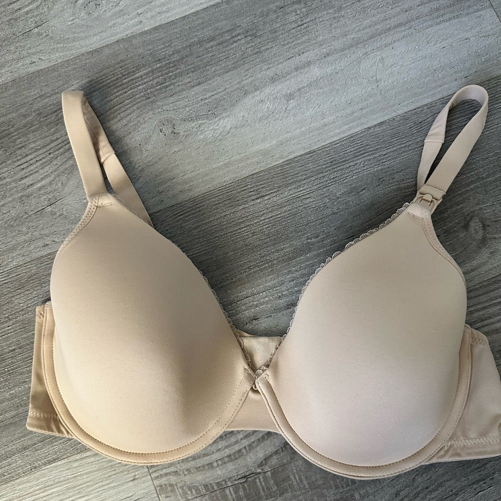 Beige maternity/nursing bra